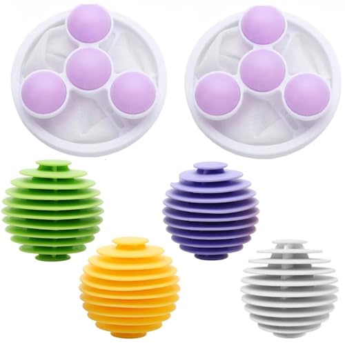 Image of 2 Pcs Washing Machine Lint Remover Waste Collector Bag Pouch Filter With 4 Pcs Reusable Laundry Dryer Balls Anti-Winding Home, Dormitory, Clothes Reduce Wrinkles Multicolor