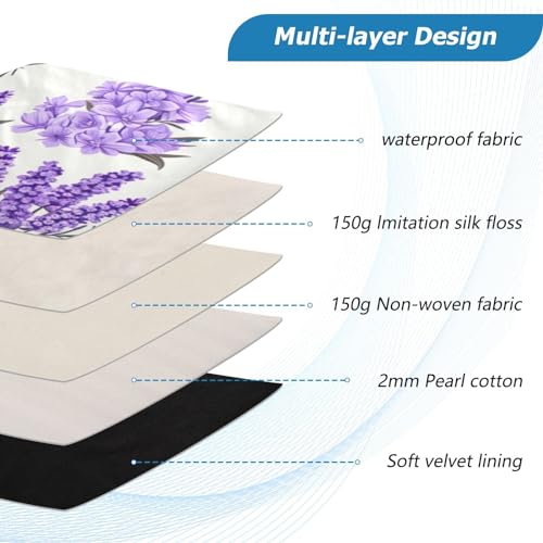 Funda para Laptop 13-14" Impermeable con Diseño Floral Lila miniatura 4