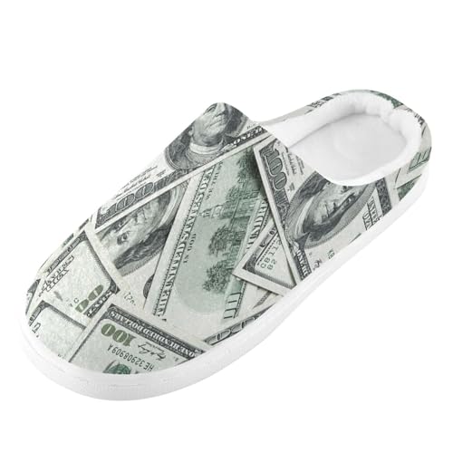 Funny American Dollar Slippers for Women Men, Money Womens House Memory Foam Slippers Indoor Slipper Socks House Shoes Bedroom Travel Shoe2