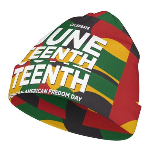 Juneteenth Since 1865 Celebrate Freedom Afican Kids Beanie Hat for for Girls Boys Children Cap Winter Knitted Chemo Cancer Headwear Accessories Gifts Decoration Black
