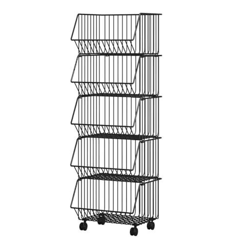 Organizador estante para bocadillos de varios niveles con ruedas para el armario de la cocina