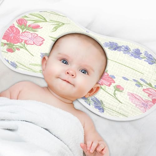 Kigai Wildflowers Burp Cloths for Baby 4-Layer Cotton Muslin Burping Cloths 22x11 inch Super Soft & Absorbent Spit Up Burp Rags for Newborn Boys Girls 1 Pack4