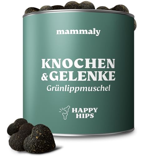 11-in-1 Grünlippmuschel Hund Gelenktabletten - Happy Hips 110 Leckerli (325g) von mammaly - Gelenk- & Knochenschutz für Hunde - Praktische Alternative zu Kapseln & Grünlippmuschelpulver für Senior