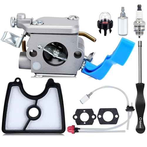 Bullwall 590460102 125B Carburetor Rebuild Kit Compatible with Husqvarna 125B 125BX 125BVX Leaf Blower B2126 BV2126 Blower Model Parts Replace C1Q-W37 545081811 Carb Filter Fuel Line Kit