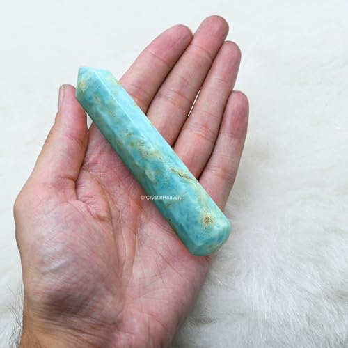 Image of Caribbean Calcite Crystal Wand - Pointed Crystal Wand for Energy Healing, Chakra Balancing, Meditation and Home Decor - Crystals and Healing Stones for Gift