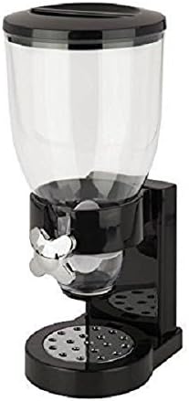 SHINE ® Single Cereal Dispenser Dry Food Container Oatmeal Nuts Kitchen Machine Orange,Green,Black and White (BLACK)