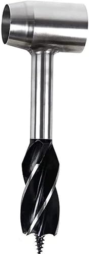 Miniatura 9 de Bushcraft - Taladro manual de acero para carpintería con funda de cuero, llave de taladro para Bushcrafter Craftsman, color marrón