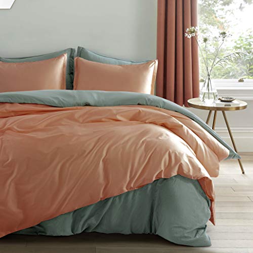 Eikei Solid Color Duvet Cover Luxury Bedding Set 400 Thread Count Egyptian Cotton Long Staple Sateen Weave Breathable Silky Soft Pima Premium Quality Bed Linen (Queen, Apricot)