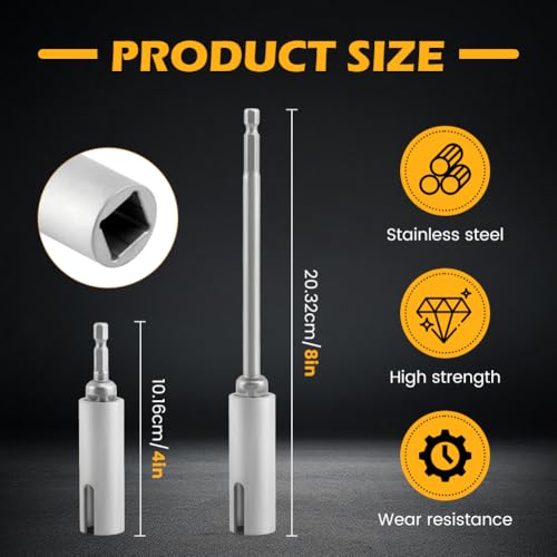 Image of 8inch Scissor Jack Slotted Drill Attachment with 2 Adapter Bits,Stainless Steel Scissor Jack Slotted Drill Adapter T-Slot Drill Attachment,for RV Trailer Camper
