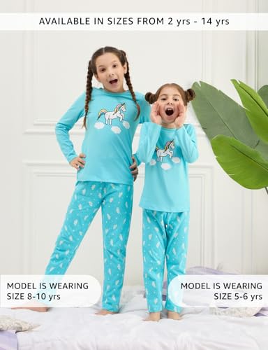 Image of Amazon Brand - Symbol Girls Night Dress | 100% Cotton T-Shirt & Pajama Set | Full Sleeves | Age 2-12 Years