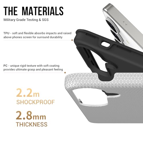 Image of NOXO Ultra-Hybrid Triangle Back Case Cover for Samsung Galaxy S25 Fe, | Shockproof Design | Camera Protection | Soft TPU & Rugged PC | Bumper Case Cover for Samsung S25 Fe, (Frost White)