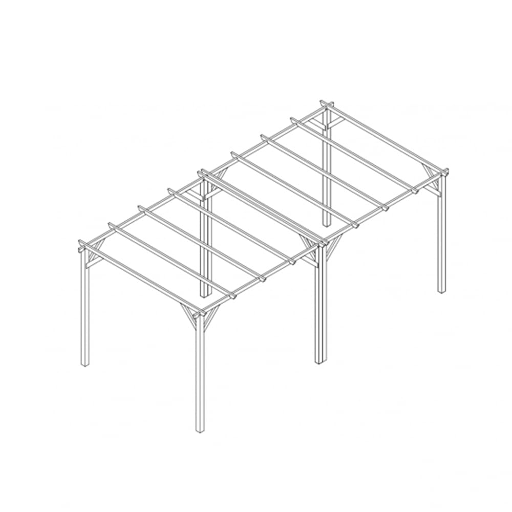 Pergola in legno da giardino Lumina 3×6 m, pino massello impregnato in autoclave, con kit montaggio, Made in Italy