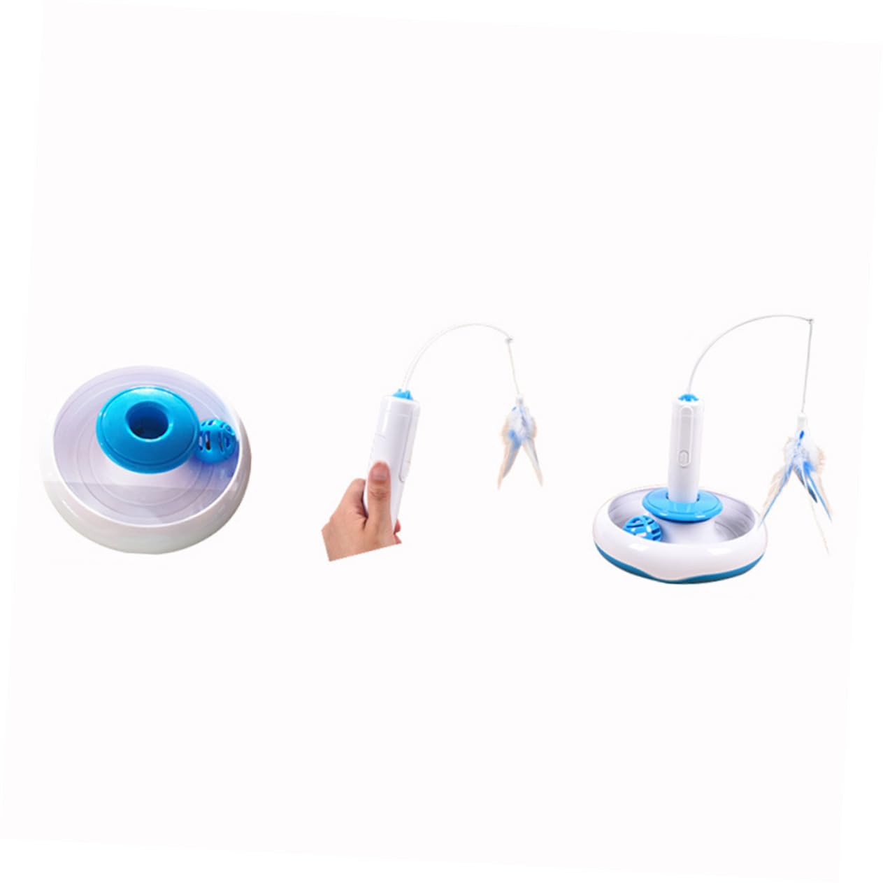 Didiseaon Jouet Automatique Chat avec Plume Rotative Électrique Jeu Interactif pour Chat Et Chaton avec Mouvement Amusant Divertissement Et Exercice