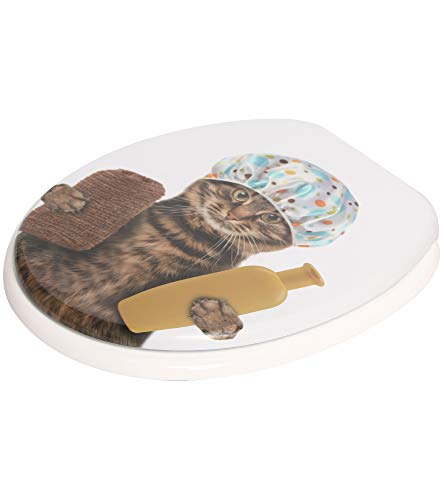 Sanilo Soft Close Toilet Seat, Wide Choice of New Toilet Seats, Stable Hinges, Easy to Mount (Shower Cat) - Image 3