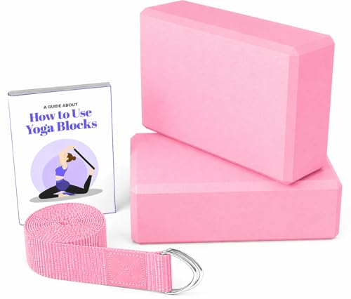 Image of Serveuttam Yoga Blocks (2 PC)-High-Density EVA Block to Support and Improve Strength Aid Balance and Flexibility-Lightweight Odor Resistant and Moisture (Pink)