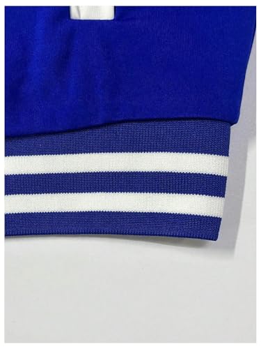 SHENHE Women's Varsity Baseball Jacket Button Down Colorblock Letterman Cropped Bomber Jacket4