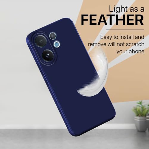 Image of Back Cover for Vivo V60 5G / V60e 5G / T4 Pro 5G | Full Camera Protection | Premium Liquid Silicon Case | Flexible Bumper Case for Vivo V60 5G / V60e 5G / T4 Pro 5G (Dark Blue)