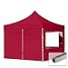 Produktbild TOOLPORT Faltpavillon Faltzelt Pavillon 3x3m - 4 Seitenteile Aluminium 32mm Partyzelt 700N rot