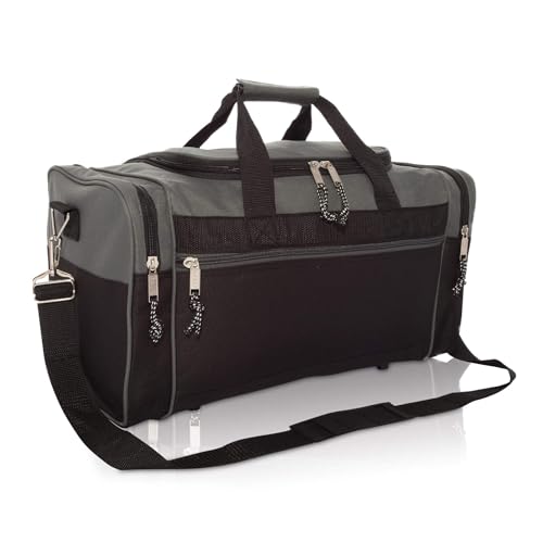 Image of DALIX 21 inch Blank Sports Duffle Bag Gym Bag Travel Duffel with Adjustable Strap in Gray