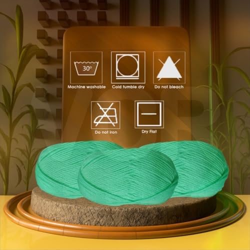 Image of VCR Jungle Green Yarn, 100 Grams Hank, 190 Meters Length, Acrylic Ball for Crochet and Knitting, Soft Crosia Threads, Pack of 1 Yarn, Suitable for DIY Crafts