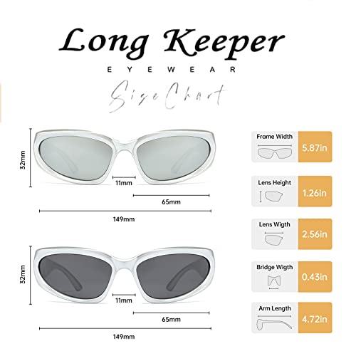 Long Keeper Polarised Sunglasses for Men Women - Cool Sport Sunglasses Polarized Wrap Around Driving Fishing Cycling Sun Glasses UV Protection - Image 4