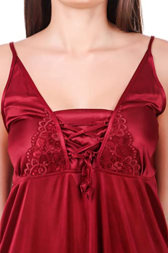 Image of Fasense Women's Satin Maxi Casual Nightgown