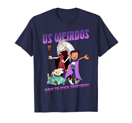 Disney The Owl House Us Weirdos Stick Together Group T-Shirt, Men, Navy Blue, X-Large