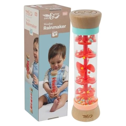 Owl & Fox Wooden Rainmaker Rattle Toy Cover