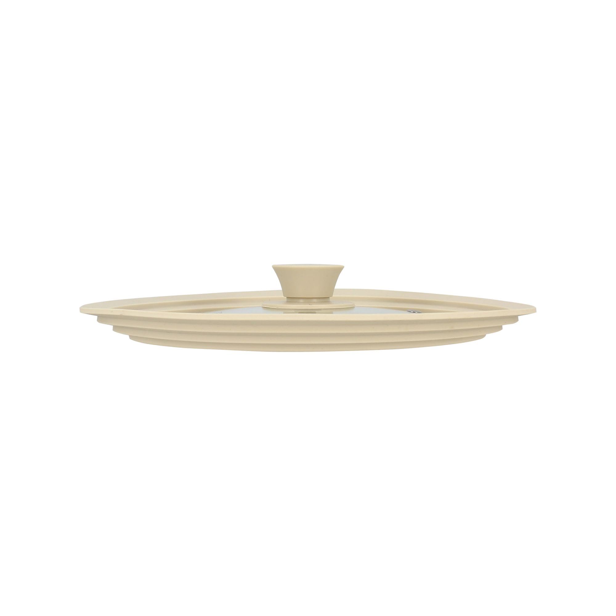 MENASTYL - Couvercle universel multitaille 22/24/26 cm en verre trempé et silicone souple - Anti-éclaboussures - Résistant, ergonomique et compatible lave-vaisselle - Idéal casseroles et poêles