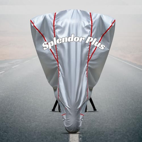 Image of Motorcycle Bike Body Cover for Outdoor Use - Heavy Fabric Water Resistant Two Wheeler Cover with UV, Dust & Rain Protection Compatible for Splendor Plus