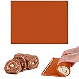 Backblech Silikon mit Hohem Rand, 40 X 30 cm Silikon Backbleche, Dauerbackmatte für Backofen, Antihaftbeschichtet Biskuitrollenmatte, Swiss Roll Backunterlage für Kochen, Backen Keksen, Kuchenrollen