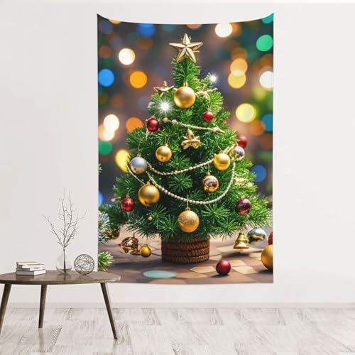 Tapisserie murale sapin de Noël en velours pêche premium GJHKSSVB