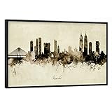 artboxONE Poster mit schwarzem Rahmen 30x20 cm Städte 
