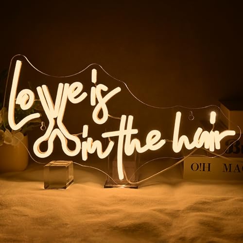 Image of Love Hair Neon Sign Barber Pole Wall Light Gift for Barber Shop Decoration