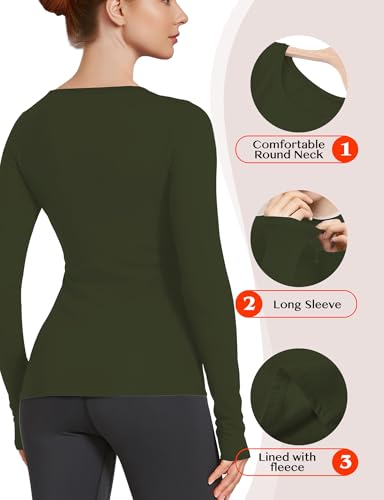 Image of Women's Long Sleeve Thermal Underwear Lightweight Compression Baselayer Shirt Women Clothing Premium Comfort Winter Tops