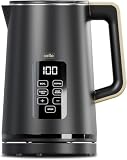 1.7L Black 3000W Rapid Boil Digital Kettle with Temperature Control, Cordless Design Variable Temperature, Quiet & Fast Boil Kettle, BPA-Free Electric Kettle with Filter, LED Display & Auto Shut-Off