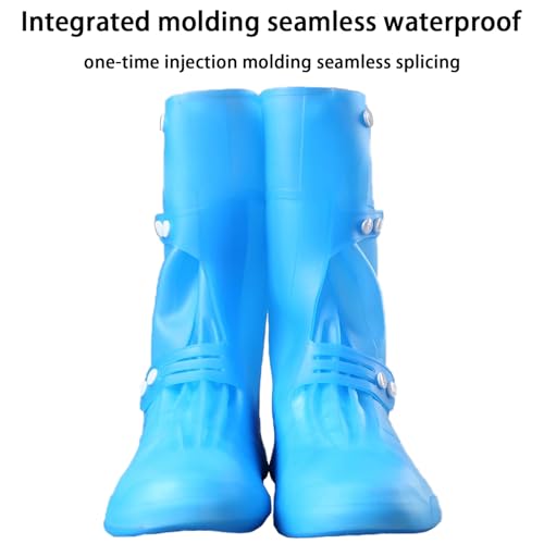 Image of Silicone Reusable Waterproof Shoe Covers for Rain, 13.39 Inch Foldable Tall Boot Design Rain Cover for Shoes