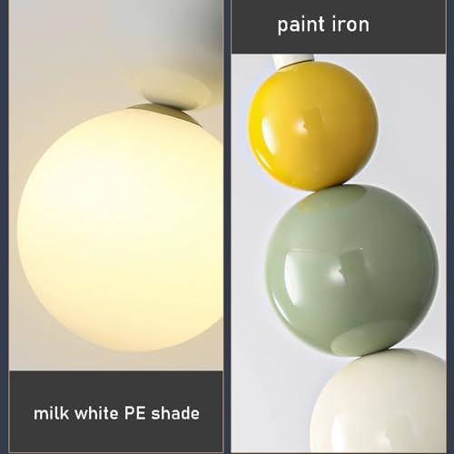 Lámpara de techo colgante art globe estilo francés con pantalla de pe lechoso 6