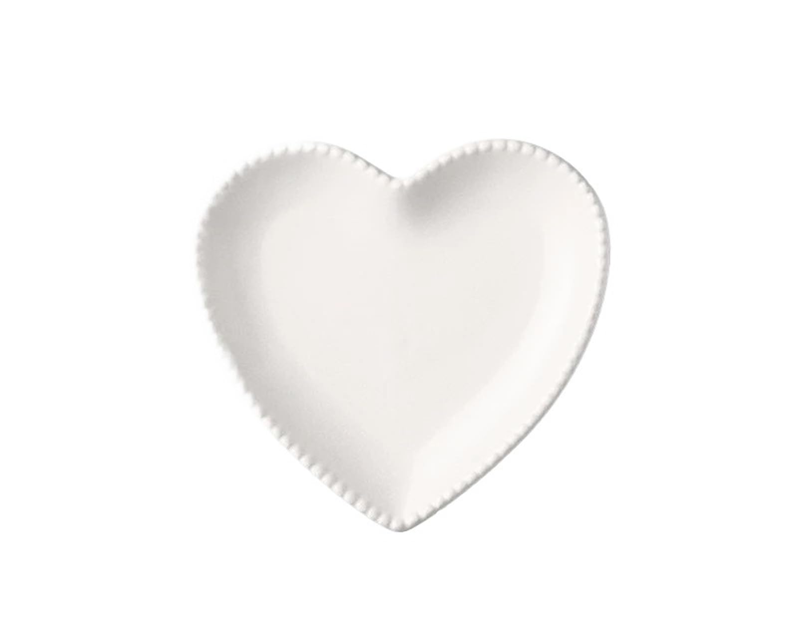 JTKSSCS Trinket Dish Ceramic Craftsmanship Jewelry Heart-shaped Plate Heart Snack Household Cake Fruit Peach(White love plate)
