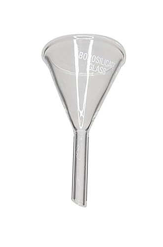 FUNNEL-SS-40 Gsc Embudo de vidrio de borosilicato, vástago corto, diámetro exterior de 1.575 in, diámetro exterior de vástago de 0.236 in