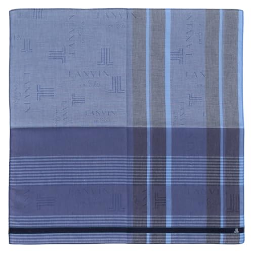 LANVIN en Bleu メンズ先染めハンカチ 17506015