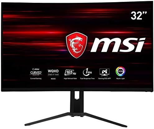 MSI Optix MAG322CQR - 80 cm (31,5 Zoll), LED, Curved VA-Panel, WQHD, 165 Hz, AMD FreeSync, 1 ms, Höhenverstellung, USB-C, schwarz