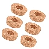 HEALLILY 6 Piezas Tapones de Corcho con Agujero para Jarrón de Vidrio Hidropónico Tapas Decorativas para Terrarios y Recipientes de Plantas Diseño Transparente y Natural para Cultivo y