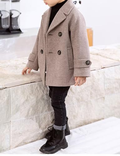 ONAXTDA Boys' Dress Coats Double Breasted Srping Fall Knee Long Overcoat 5-14 Years2