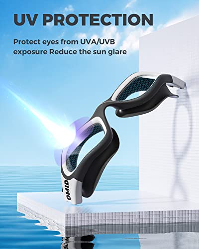 Omid Swim Goggles, P2 Lite Comfortable Swimming Goggles, Anti-Fog Leak Proof Uv Protection Crystal Clear Vision Swim Goggles For Men Women Adult Youth (Bright Smoke) #TOP3