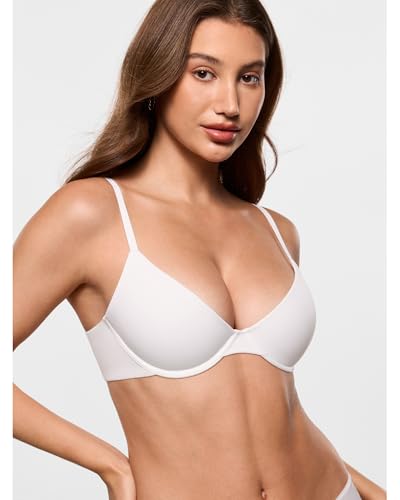 Image of INLYRIC Women's Inbarely Plus Balconette Bra - Lightly Padded Underwire Sexy Tshirt Demi Bras Supportive