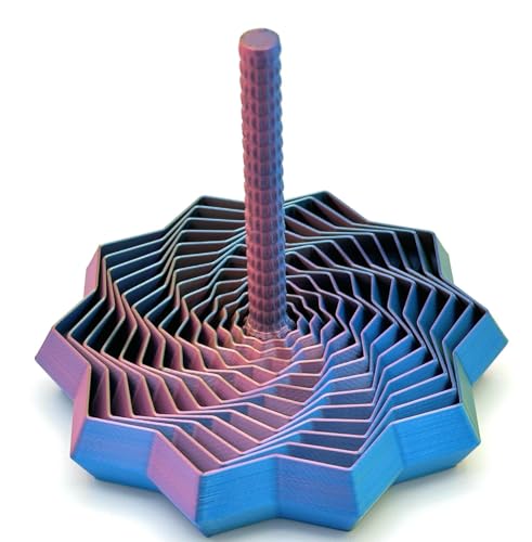 Image of Expanded Sensory Fidget Star with Handle - Visually Captivating and Satisfyingly Noisy! (Red - Yellow - Blue, Small)