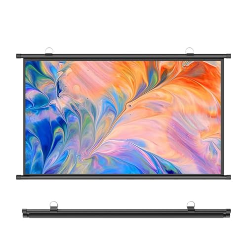 schermo motorizzato per proiettore, Schermo for proiettore HD a scomparsa manuale, montabile a parete e a soffitto, nero, diverse dimensioni(0.16875,60)
