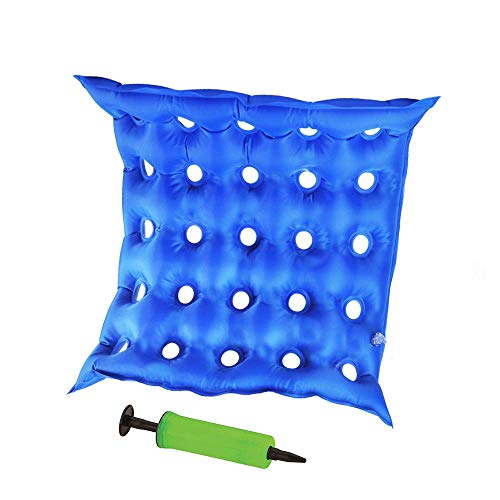 HAJIMSIU Medical Inflatable Square Air Seat Pad Cushion Adjustable Firmness & Easy Inflation for Wheelchair Sitting, Car, Office, Bed Sores, Chairs, Back Tailbone Support, Pain and Pressure Relief