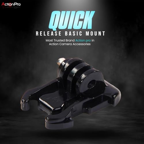 Image of Action Pro Quick Release Basic Mount with Screw, Compatible with GoPro 13 /12 /11 /10 /9 /8 /7 /6 /5 /4 /3+ /3, SJCAM, Yi, Insta360, Eken, Noise Play & Other Action Cameras (Pack of 4)
